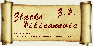 Zlatko Milicanović vizit kartica